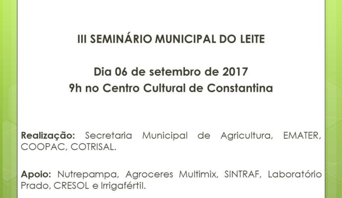 III Seminário Municipal do Leite