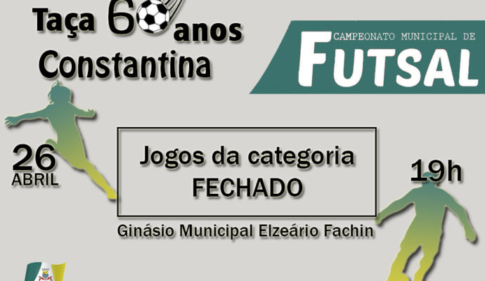 Campeonato de Futsal Taça 60 Anos Constantina inicia nessa sexta-feira