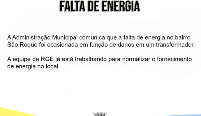COMUNICADO: FALTA DE ENERGIA