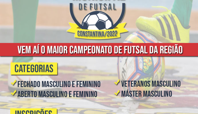 Abertas inscrições do Campeonato Municipal de Futsal