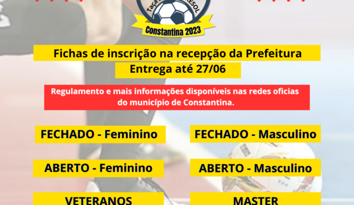 Abertas inscrições para o Campeonato Municipal de Futsal