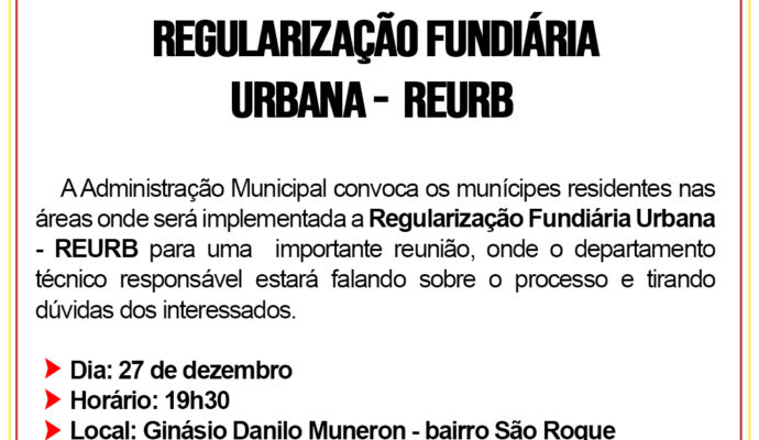 Regularização Fundiária Urbana – REURB